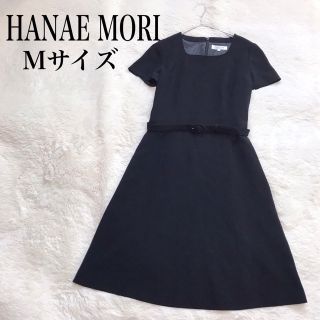 ハナエモリ(HANAE MORI)の美品 PRIMATIVO HANAE MORI ワンピース ブラック 半袖 (ひざ丈ワンピース)