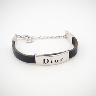 ディオール(Dior)のディオール Dior ブレスレット
 ロゴ レザー ブラック(ブレスレット/バングル)