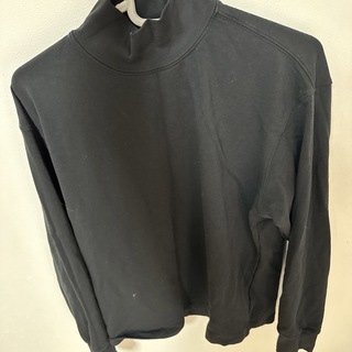 ユニクロ(UNIQLO)のUNIQLO U ロング　Tシャツ　M ブラック(Tシャツ(長袖/七分))
