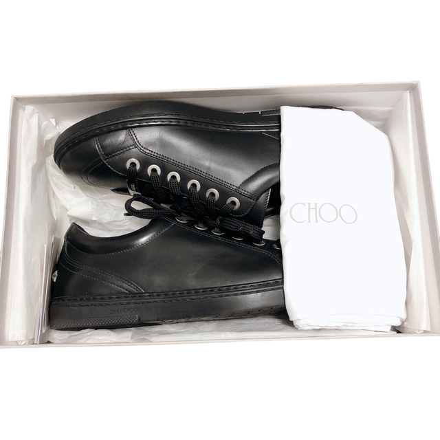 美品】JIMMY CHOO ジミーチュウ ローカットスニーカー ブラック 42-