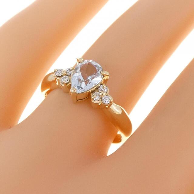 アクセサリーK18YG アクアマリン リング 0.58CT - リング(指輪)