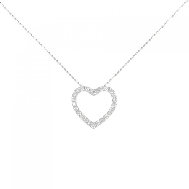 国内発送 ハート K18WG ダイヤモンド 0.50CT ネックレス ネックレス