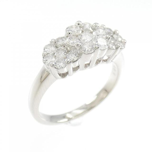 新しいスタイル PT フラワー ダイヤモンド リング 1.00CT リング(指輪) リング 14号 ダイヤ 1.00ct Pt プラチナ 指輪 Diamond Ring