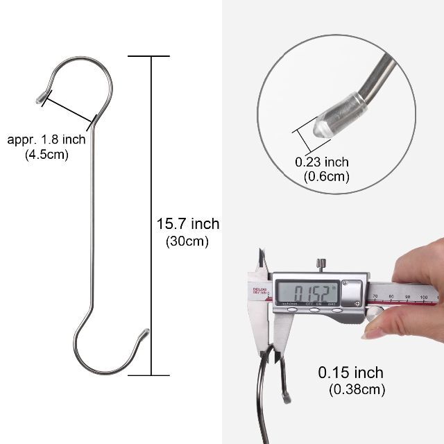 【2023最新】12本 s字フック ステンレス鋼 ロング 特大 物干し竿 長さ3