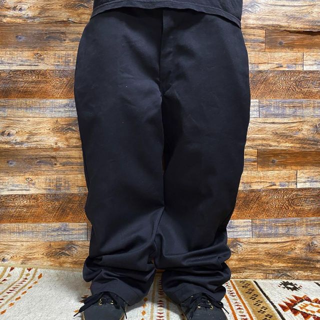 Dickies - USA製ディッキーズw38ワークパンツ黒ブラック古着極太
