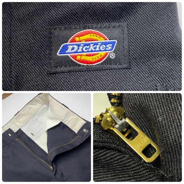 Dickies - USA製ディッキーズw38ワークパンツ黒ブラック古着極太