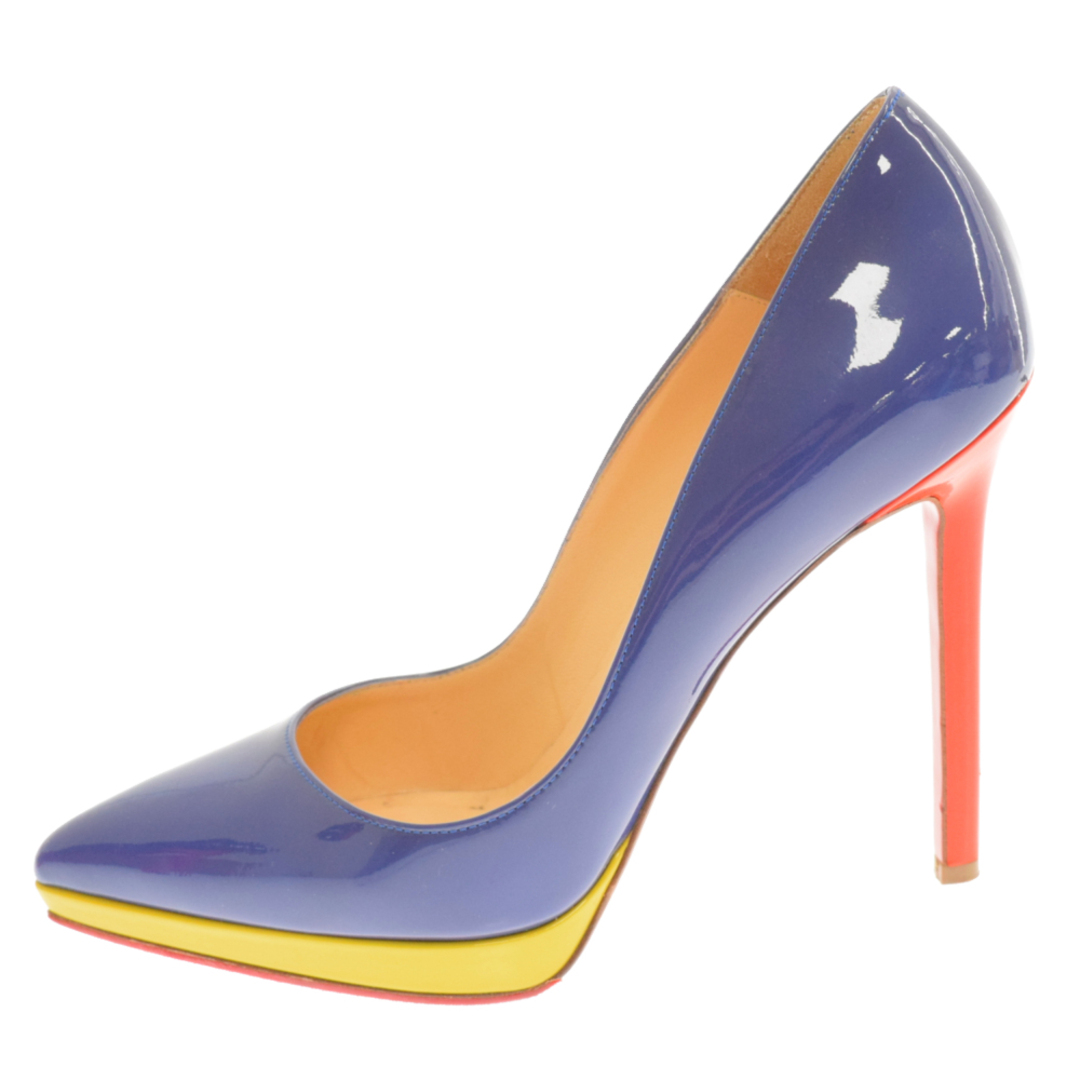 CHRISTIAN LOUBOUTIN クリスチャンルブタン PIGALLE PLATO ポインテッドトゥ パテントレザー パンプス 100 ブルー/レッド/イエロー レディース 1110971