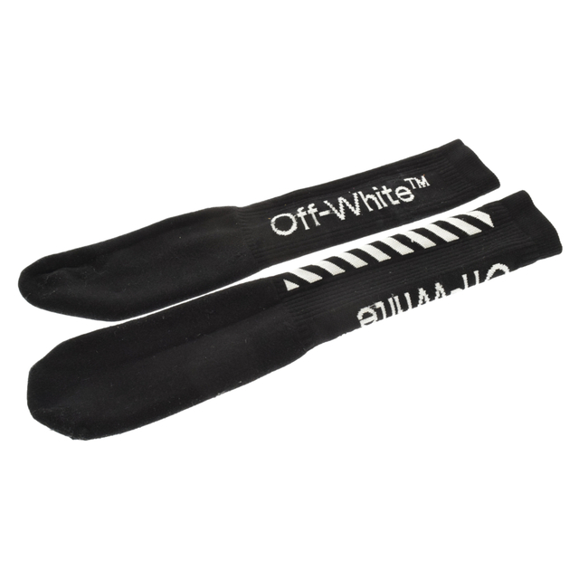 OFF-WHITE(オフホワイト)のOFF-WHITE オフホワイト DIAG SOCKS ダイアゴナルソックス 靴下 ブラック OMRA001E191200281001 メンズのアクセサリー(その他)の商品写真