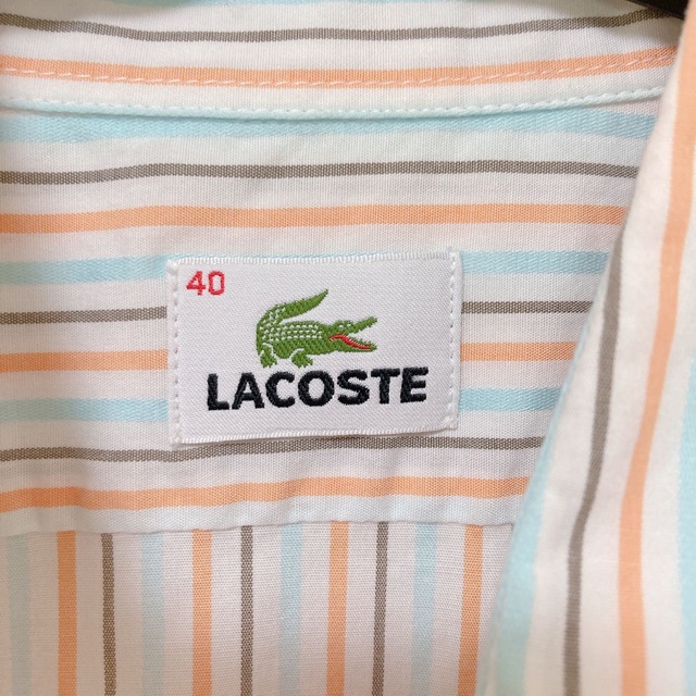 LACOSTE(ラコステ)のLACOSTE ラコステ　長袖　シャツ　ストライプ　M レディースのトップス(シャツ/ブラウス(長袖/七分))の商品写真