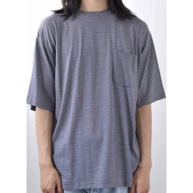COMOLI(コモリ)のCOMOLI 21ss ウール天竺半袖クルー ボーダー サイズ3 メンズのトップス(Tシャツ/カットソー(半袖/袖なし))の商品写真
