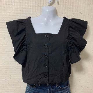 アナップ(ANAP)の【新品】ANAP   フリル トップス (F) アナップ(シャツ/ブラウス(半袖/袖なし))