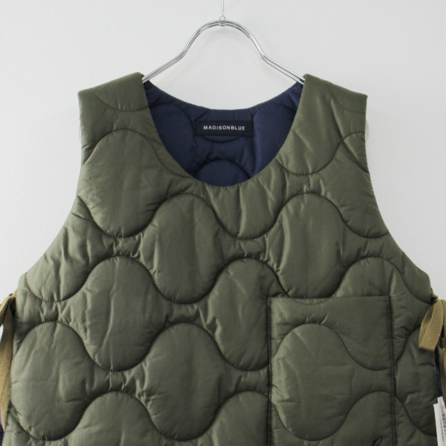 MADISONBLUE(マディソンブルー)の未使用 定価5.3万 MADISONBLUE マディソンブルー MB214-1021 TANKTOP QUILTING 01(S)/カーキ キルティングベスト【2400013316538】 レディースのジャケット/アウター(ダウンベスト)の商品写真