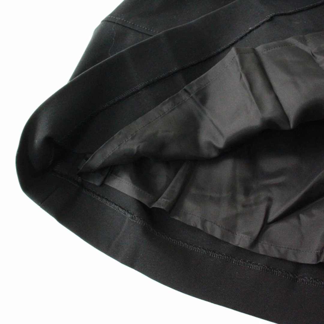 M'S GRACY(エムズグレイシー)のM'SGRACY エムズグレイシー ウエストグログランリボン付 タックフレアスカート 38/ブラック 黒【2400013315425】 レディースのスカート(ひざ丈スカート)の商品写真