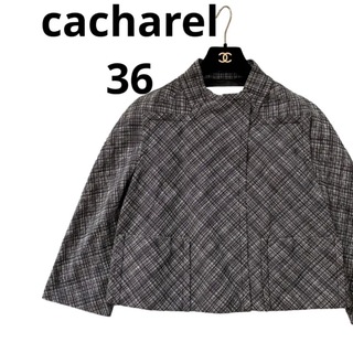 キャシャレル(cacharel)のcacharelキャシャレルコットンジャケット36 ブラック黒系春ジャケット(その他)