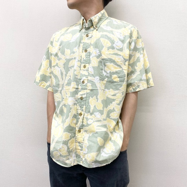 US REYN SPOONER アロハシャツ 半袖 ボタンダウン 総柄 リバース ...
