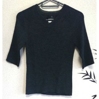 ヨウジヤマモト(Yohji Yamamoto)の【美品】Yohji Yamamoto  Y's 五分袖 Vネック ニット(ニット/セーター)