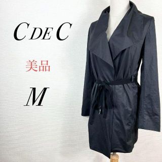 クードシャンス(COUP DE CHANCE)の美品　クードシャンス　トレンチコート　スプリングコート　春服　羽織り　黒　光沢(トレンチコート)