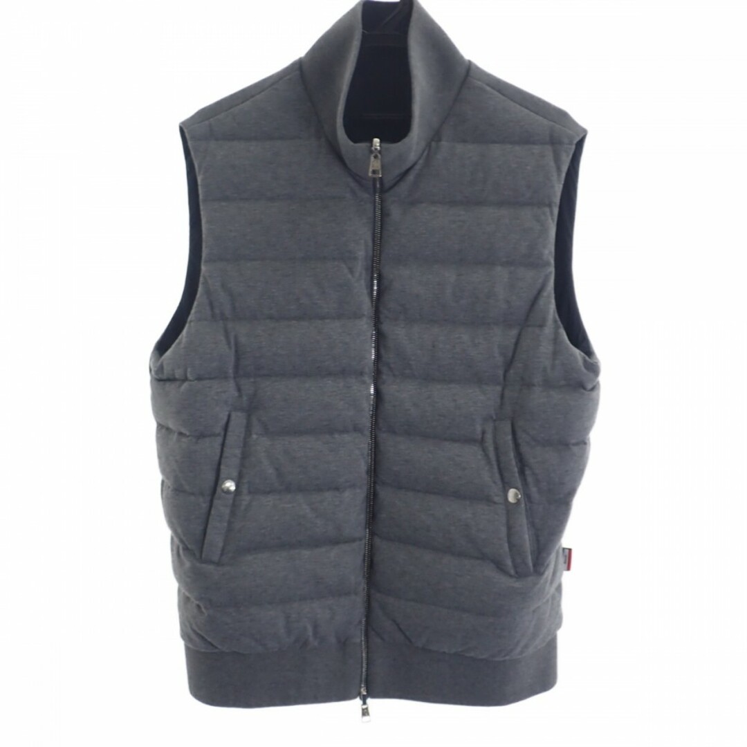 【Aランク】Moncler モンクレール GILET リバーシブル ダウンベスト トップス F20918G51700 V8160 コットン ナイロン グレー×ネイビー Lサイズ【ISEYA】