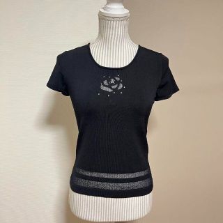 M'S GRACY 五分丈Tシャツ 刺繍 ブラック