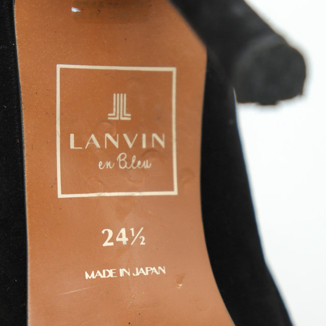 LANVIN en Bleu(ランバンオンブルー)のランバンオンブルー パンプス スエードレザー ラウンドトゥ ハイヒール シューズ 靴 レディース 24.5cmサイズ ブラック LANVIN en Bleu レディースの靴/シューズ(ハイヒール/パンプス)の商品写真