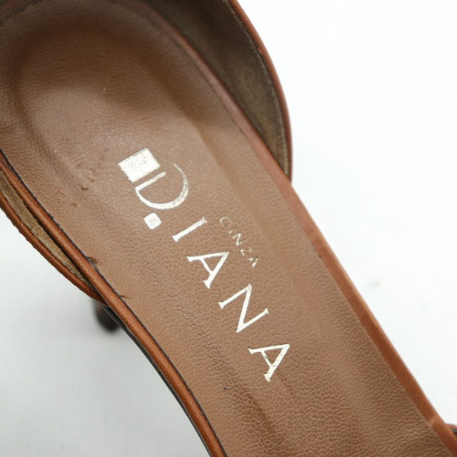 DIANA(ダイアナ)のダイアナ セパレートパンプス レザー ポインテッドトゥ アンクルストラップ ミドルヒール 靴 レディース 24.5cmサイズ ブラウン DIANA レディースの靴/シューズ(ハイヒール/パンプス)の商品写真