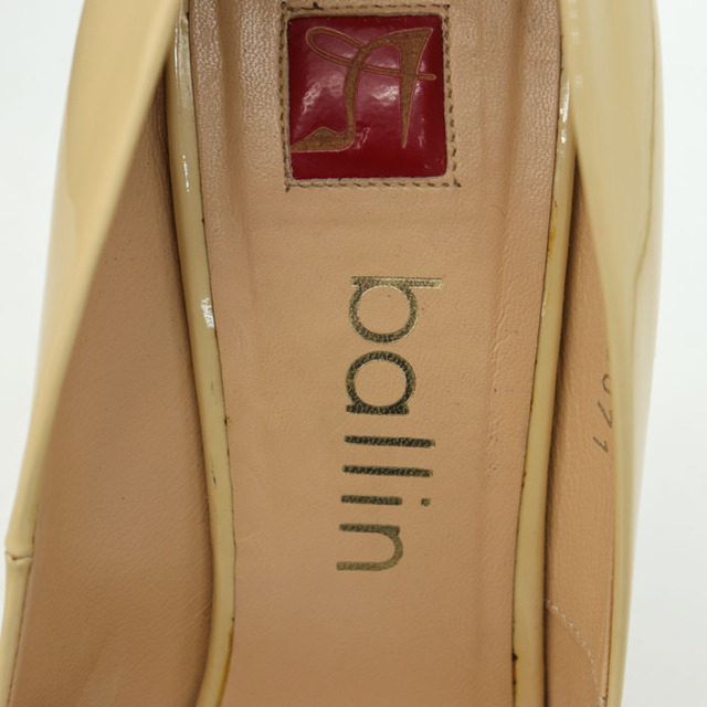 バリン ポインテッドトゥパンプス イタリア製 エナメルレザー ハイヒール シューズ 靴 レディース 36.5サイズ ベージュ ballin レディースの靴/シューズ(ハイヒール/パンプス)の商品写真