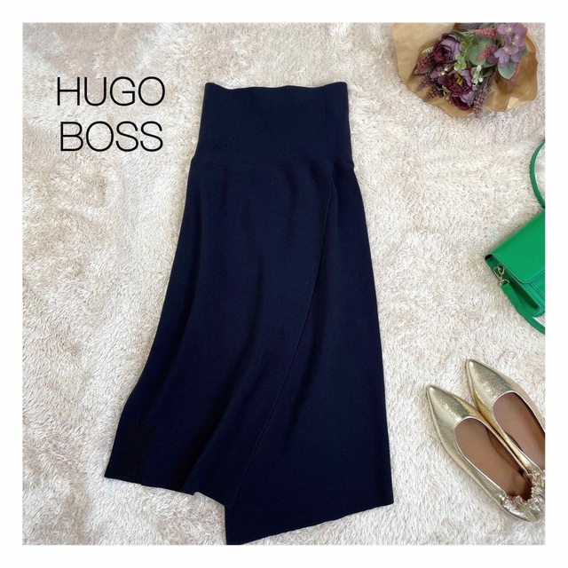 上質で快適 【HUGO BOSS】ヒューゴボス 変形ニットスカート ラップ