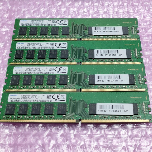 【ECC Unbuffered】SAMSUNG DDR4-2666 16GB×4