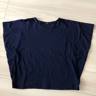 ユニクロ(UNIQLO)のUNIQLOレディースTシャツ　ネイビー(Tシャツ(半袖/袖なし))