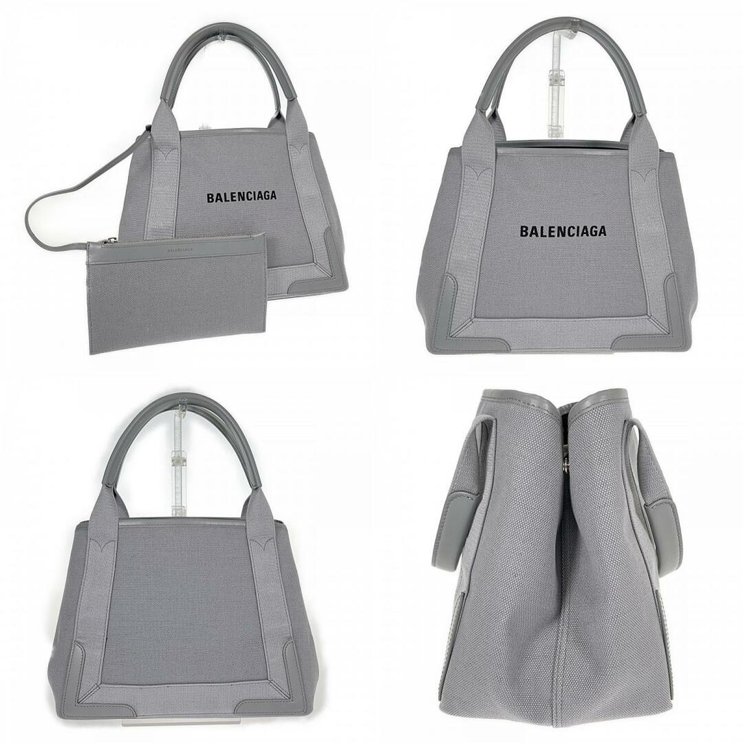 【BALENCIAGA】ネイビー・スモールカバス　キャンバス×カーフスキングレー