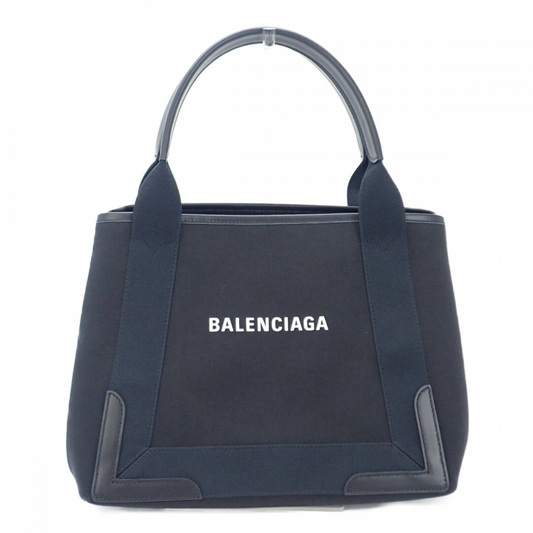 【Aランク】BALENCIAGA バレンシアガ ネイビーカバ S 339933 2HH3N 1000 ハンドバッグ キャンバス レザー ブラック【ISEYA】