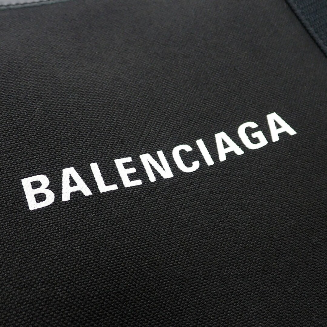 【Aランク】BALENCIAGA バレンシアガ ネイビーカバ S 339933 2HH3N 1000 ハンドバッグ キャンバス レザー ブラック【ISEYA】