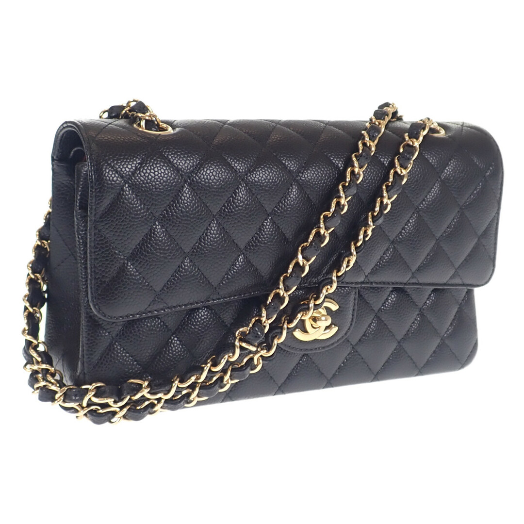 【中古】【Sランク】CHANEL シャネル クラシック ハンドバッグ ショルダーバッグ A01112 Y01864 C3906 キャビアスキン マトラッセ25 Wフラップ Wチェーン ブラック レディース【ISEYA】 レディースのバッグ(メッセンジャーバッグ)の商品写真