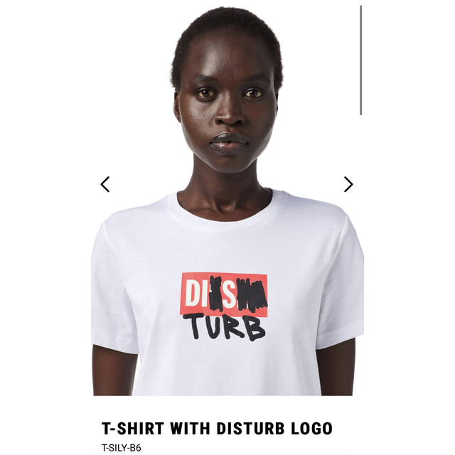 DIESEL(ディーゼル)のDIESEL ディーゼル　disturb ロゴTシャツ美品　白 レディースのトップス(Tシャツ(半袖/袖なし))の商品写真