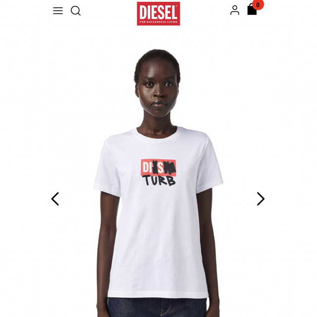 DIESEL ディーゼル　disturb ロゴTシャツ美品　白