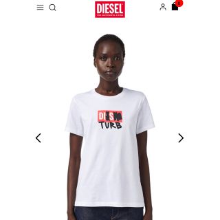 ディーゼル(DIESEL)のDIESEL ディーゼル　disturb ロゴTシャツ美品　白(Tシャツ(半袖/袖なし))