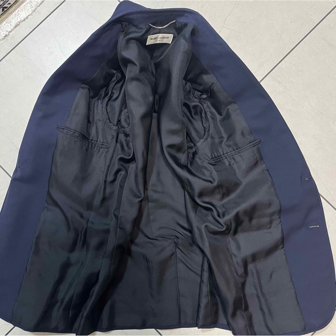 テーラードジャケットサンローランパリ　金ボタン紺ブレザースーツジャケット