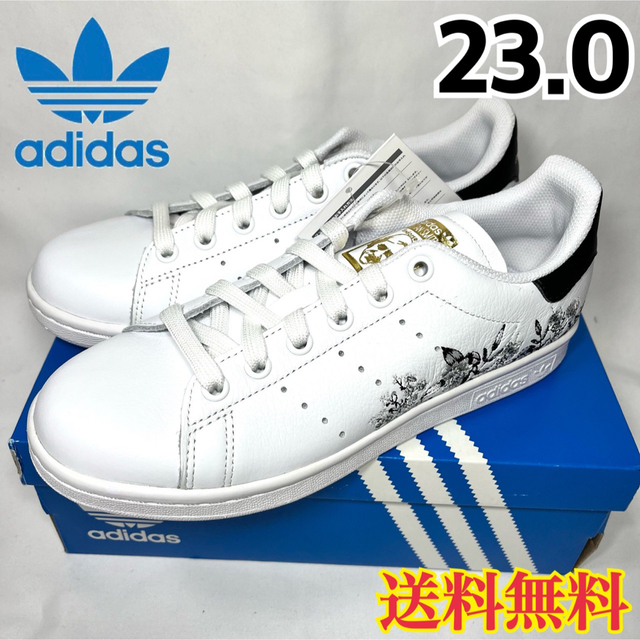 日本製 新品】adidas 【新品】アディダス Y スタンスミス 23.0cm スニーカー ホワイト スタンスミスW フローラル 花柄 花柄 - 刺繍  靴 ホワイト 23.0 靴/シューズ