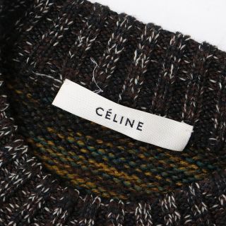 CELINE セリーヌ 2 6N25/4213 ウール カシミヤ 切替 クルーネック ニット マルチカラー系 XS