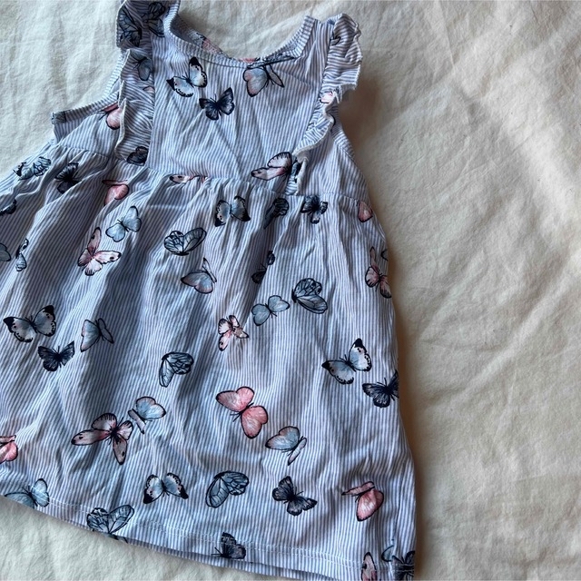 H&M - H&M ベビー服 ワンピース 蝶柄 ストライプ 70サイズの通販 by