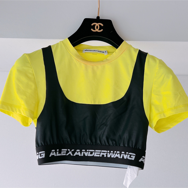 Alexander Wang(アレキサンダーワン)のアレキサンダーワンalexanderwangロゴ エラスティック  T シャツ レディースのトップス(Tシャツ(半袖/袖なし))の商品写真