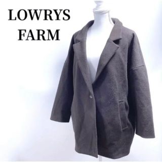 LOWRYS FARMローリーズファームロングチェスターコートブラウン無地