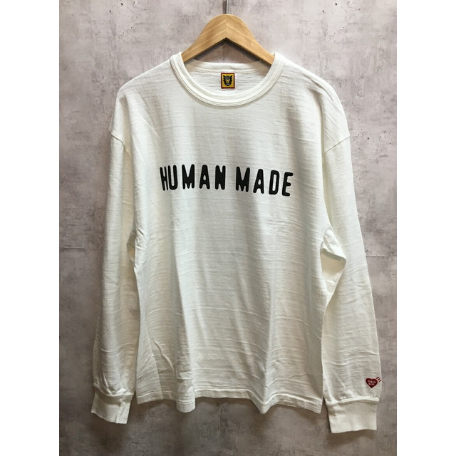 ヒューマンメイドhuman made face logo l/s ロンT XL 白/ベージュ