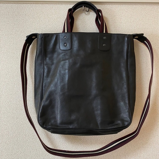 バリー/Bally 無地 黒 ハンドバック 31x34x8.5㎝ 約12万円銀座店○素材