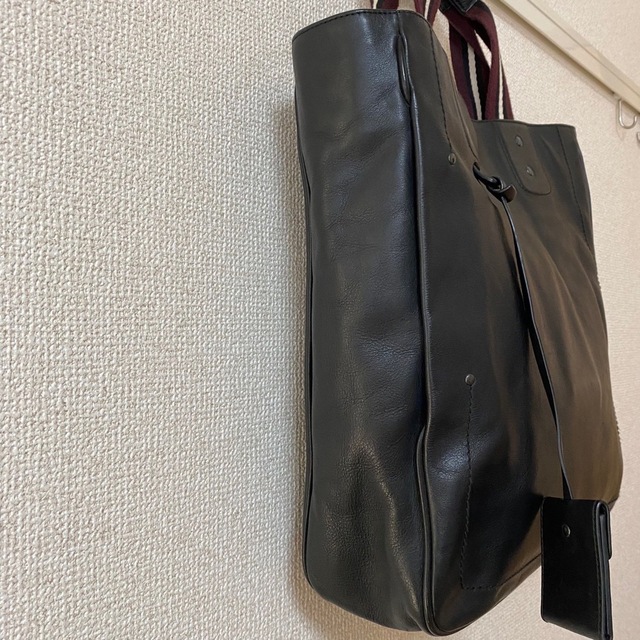 バリー/Bally 無地 黒 ハンドバック 31x34x8.5㎝ 約12万円銀座店○素材