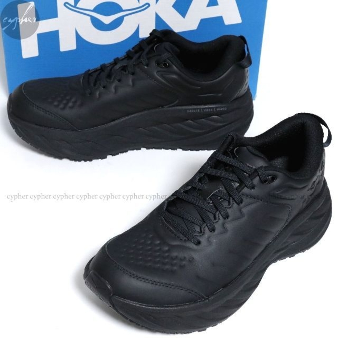 HOKA ONE ONE(ホカオネオネ)の27.5 新品 ホカオネオネ BONDI SR 黒 ボンダイ レザー スニーカー メンズの靴/シューズ(スニーカー)の商品写真