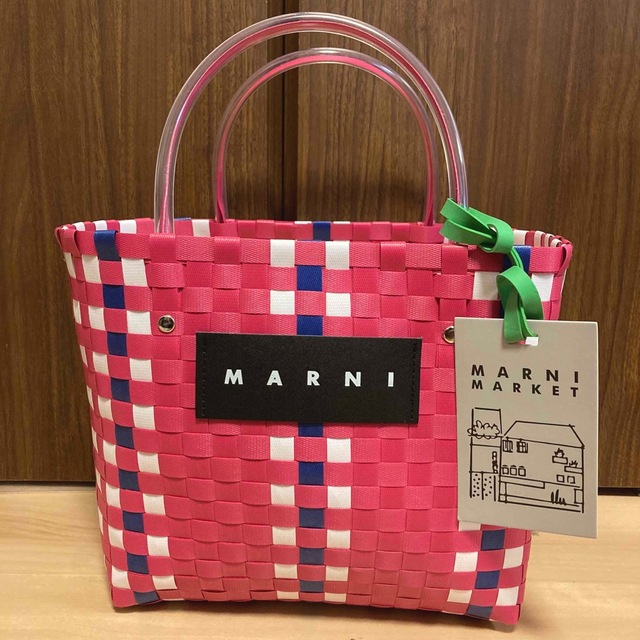 MARNI マルニ フラワーカフェ ピクニック かご バッグ bag ピンク-