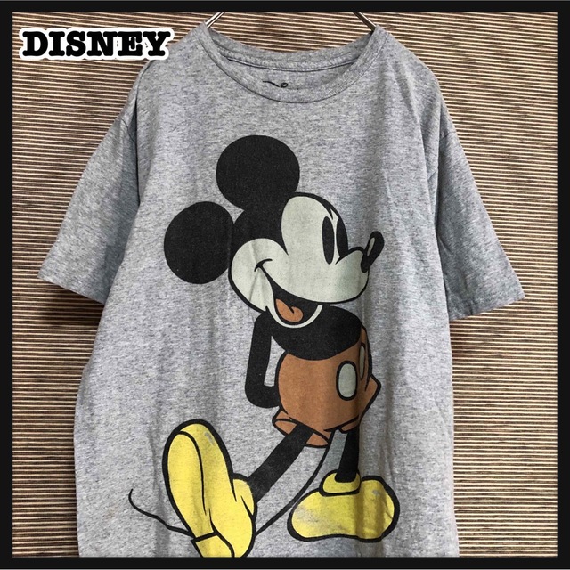 Disney parkディズニーキャラTシャツミッキー大判プリントウォッシュ