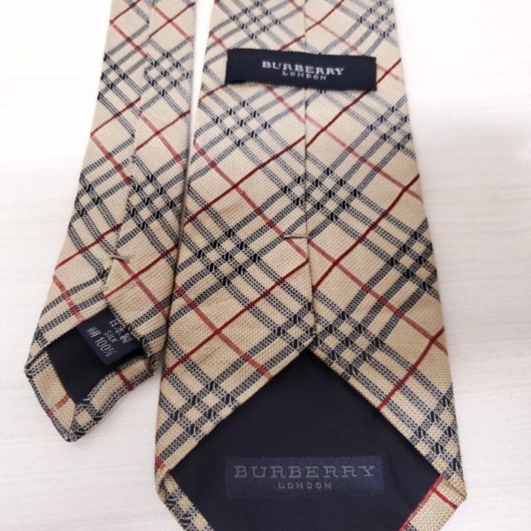 BURBERRY - BURBERRY LONDON バーバリー ネクタイ チェック シルク100