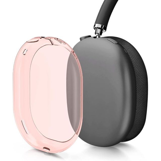 AirPods Max ヘッドホンカバー イヤーパッド 保護ケース 透明ピンク スマホ/家電/カメラのオーディオ機器(その他)の商品写真